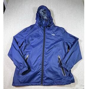Wantdo Men’s Large Blue Lightweight Long Sleeve Zip Up Hooded Rain Jacket Shell